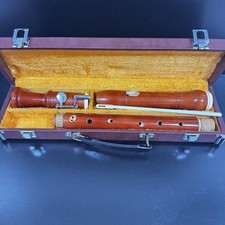ZEN-ON Maple Wooden Tenor Recorder 2300B Baroque Style Brown With Hard case