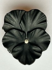 Antique Whitby Jet Black Pansy