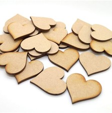 MDF Wooden Love Hearts - Pack of 25 - Cut Out Craft Shape, Embellishments 2cm