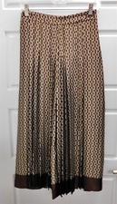 Zara Multi Brown Print Palazzo Leg Pant XS