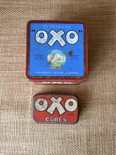 Vintage oxo tin pair - oxo,