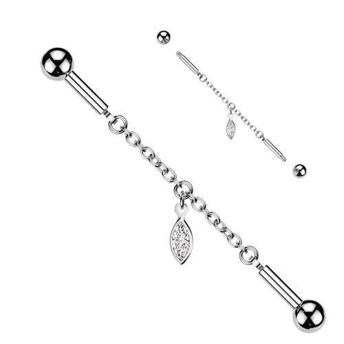 Flexible marquise crystal
