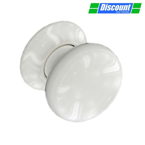 White ceramic door knobs - white, on