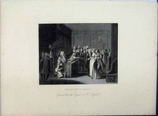 Original Old Antique Print