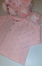 Baby Cardigan Girl Pink Crochet Knitted Fancy Pattern NB-3-6-9-12-18-24m