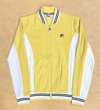 Fila Vintage Settanta Baseball Track Jacket Top Suit Raffia Yellow F Logo BJ