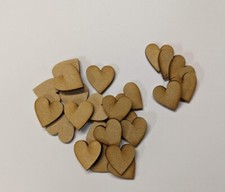 Laserkris - 50x 3mm thick MDF Hearts Wooden Cut Out Craft Shape,25mm x 25mm size