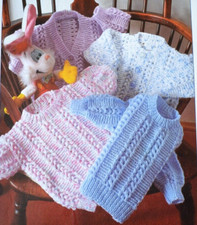 (103)Knitting Pattern To Make - Baby Children's DK Cardigans Sweaters  14"- 28"