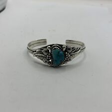 Vintage Navajo Turquoise ? Sterling Silver Cuff Bracelet