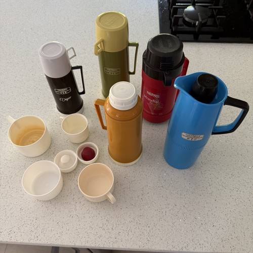 Vintage 1970s thermos flasks - vintage,