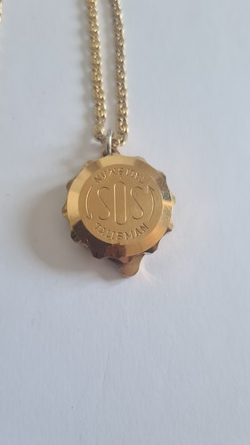 Gold tone sos talisman - ,
