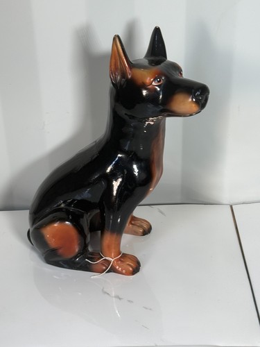 Vintage ceramic doberman dog - vintage,