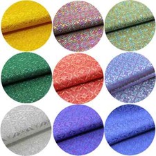 Jacquard Flower Pattern Damask Fabric Faux Silk Trim Costume Hanbok Baby Costume