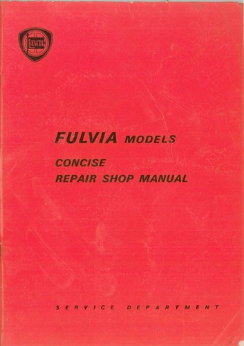 Lancia fulvia concise repair - fulvia,