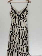 100% Silk Monsoon Sz 16 Midi Fit & Flare Party Dress( NOTE a Small Repair Needed