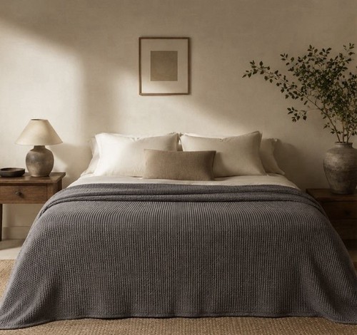 Zara home waffle charcoal - zara,