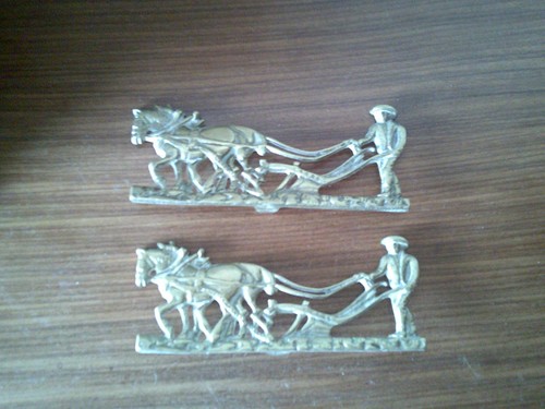 Antique brass ploughman - ploughman, with