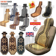 Wooden Bead Beaded Massage Front Seat Cushion Cover Car Van Taxi Office Black UK
