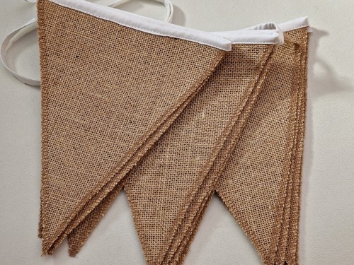 Hessian fabric bunting with - hessian,