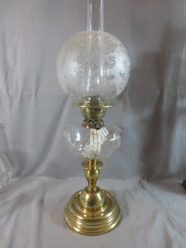 Antique brass cut glass - antique,