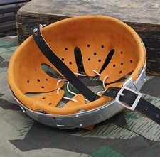 WW2 German Helmet Liner Aluminium ,Steel, Leather Chinstrap Size 66/59