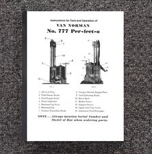 777 Boring Bar Instructions & Parts Manual Fits Van Norman No. 777 Per-fect-o