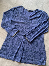 Gudrun Sjoden blue  Jersey smock Top Size S  VGC