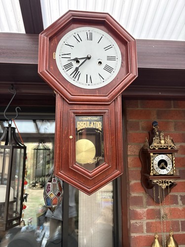 Mahogany wall clock with - wall, key