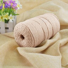200m 3mm Natural Craft Macramé Cotton String Artisan Thread Twisted Cord Beige