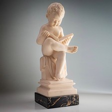 Cast Alabaster Figurine Putto