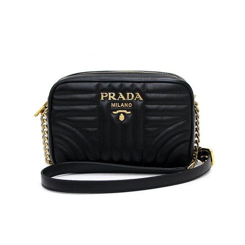 Prada black leather - leather, logo