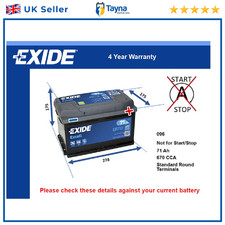 Car Battery EB712 Exide 096