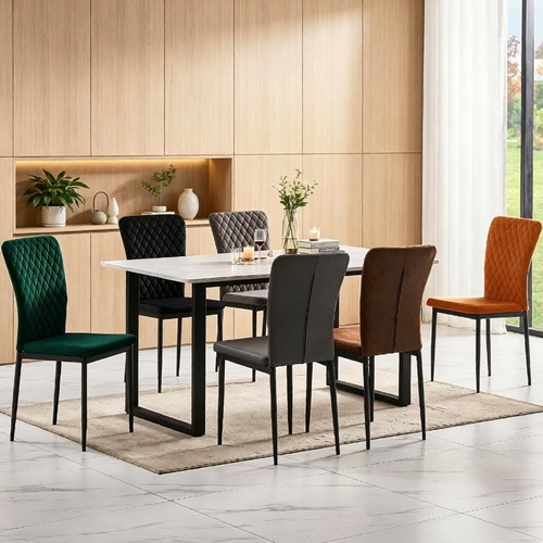 Marble effect dining table - marble,