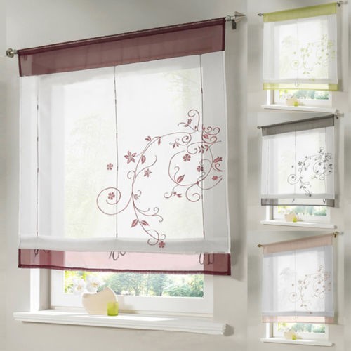 Voile kitchen curtains modern - kitchen,