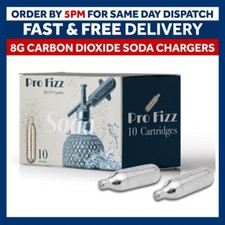 Pro Fizz 8g CO2 Cartridges Non-Threaded | ADD Soda Siphon | Syphon Bulbs Stream