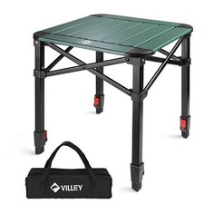 VILLEY Portable Folding Camping Table Aluminum Square Tables Outdoor Table w/Bag