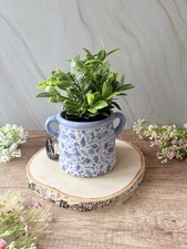 Blue Hare Floral Pot 15cm