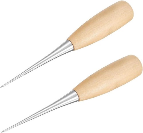 2pcs leather craft wood handle - 2pcs,