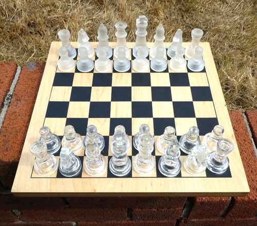 Frosted glass chess set - glass,