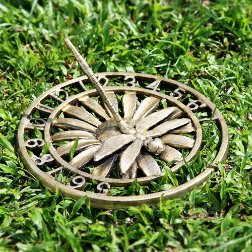 Dragonfly garden sundial - sundial, on