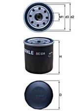 Oil Filter MAHLE Fits TOYOTA