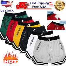Men's Shorts Basketball Zipper Pocket Sport Shorts Gym Pants Athletic Shorts ☊