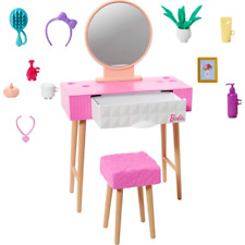 Barbie Dresser Vanity Furniture Set & Accessories Doll House Decor New Kids Toy