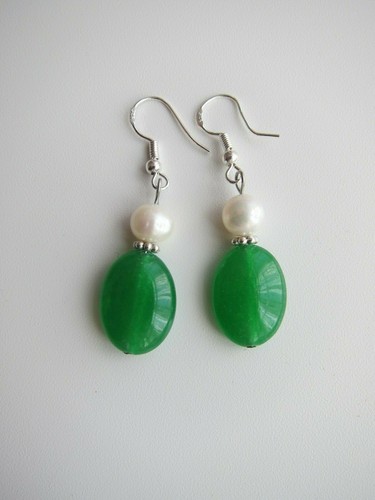 Green white jade pearl - jade, &