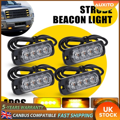Car cob led amber warning - x4,
