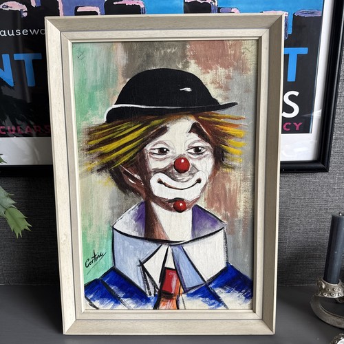 Mid century framed paint art - framed,