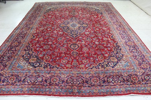Handmade wool rug red - wool,