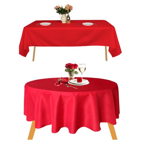 Red tablecloth polyester cover - red,