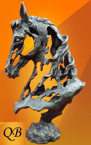 Art deco bronze horse - art, head