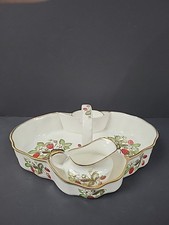 Vintage St.George Fine Bone China Strawberry Scone Basket Cream Jug &Jam Bowl.PD